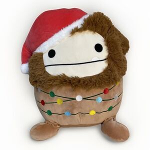 Squishmallows 16 inch Christmas Holiday Benny the Bigfoot with Lights Santa Hat